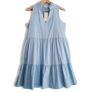 52seven Laura Tiered Ruffle Babydoll Mini Dress Light Blue Sz S